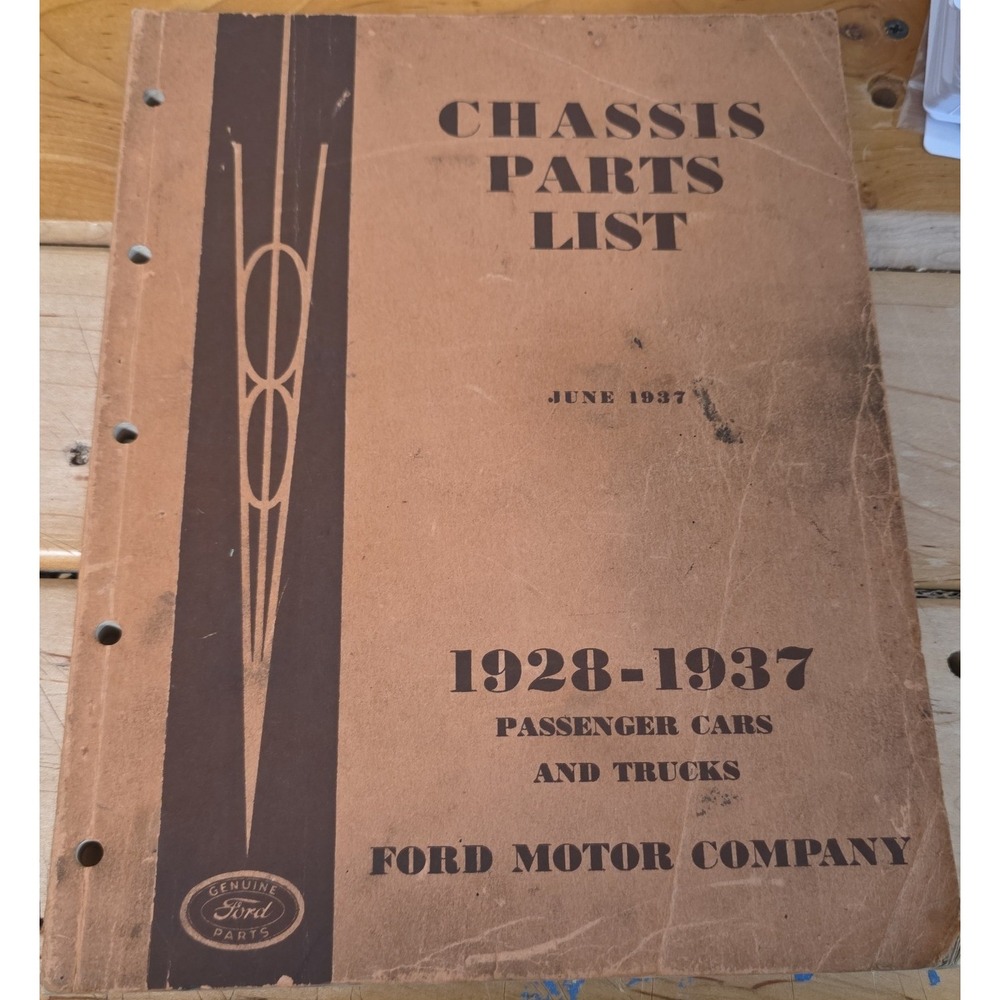 1928-1937 Ford Chassis Parts List Manual June 1937 Passenger Cars Trucks V8